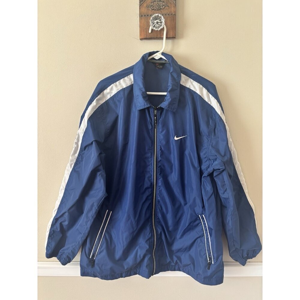 Nike Mens Size Large Blue Windbreaker Jacket Full Zip